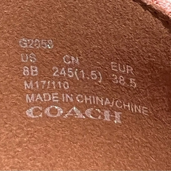 🌻NEW Coach Link Pink Peony Suede Ankle Strap Sandals Size 8 w/ Box + Shoe Bag - Picture 12 of 13